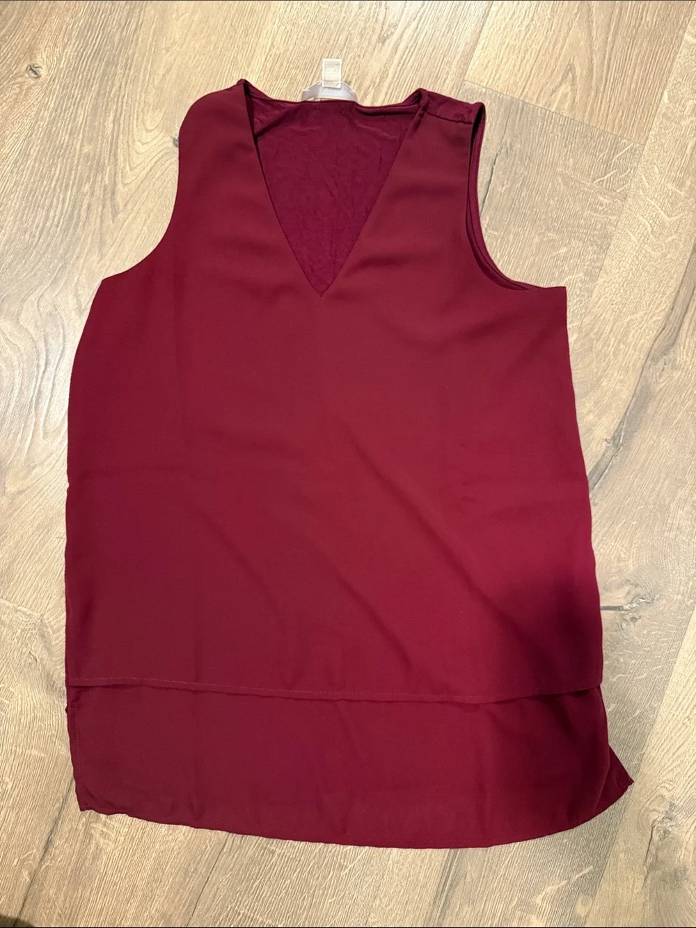 Michael Kors Deep Burgundy V-Neck Layered Camisole
